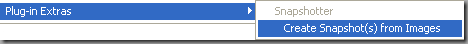 Snapshotter Plug-In Extras menu item